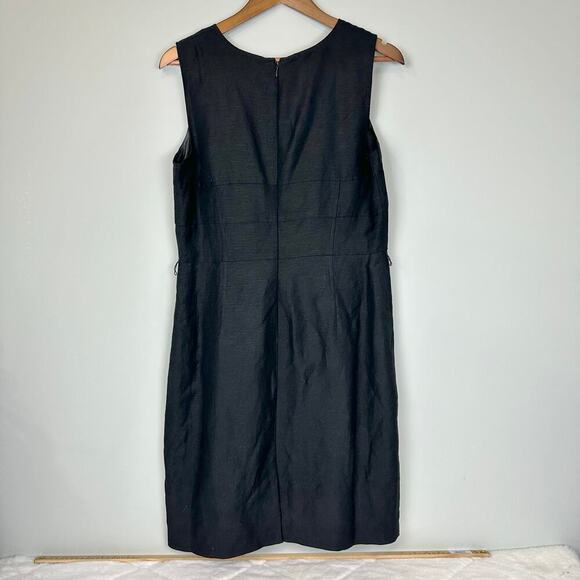 Calvin Klein Little Black Linen Blend Dress Sheath Sz 12 NEW New Years Party - Picture 2 of 10